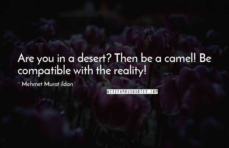 Mehmet Murat Ildan Quotes: Are you in a desert? Then be a camel! Be compatible with the reality!