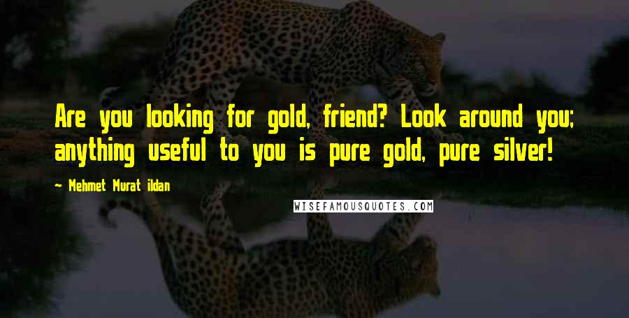 Mehmet Murat Ildan Quotes: Are you looking for gold, friend? Look around you; anything useful to you is pure gold, pure silver!