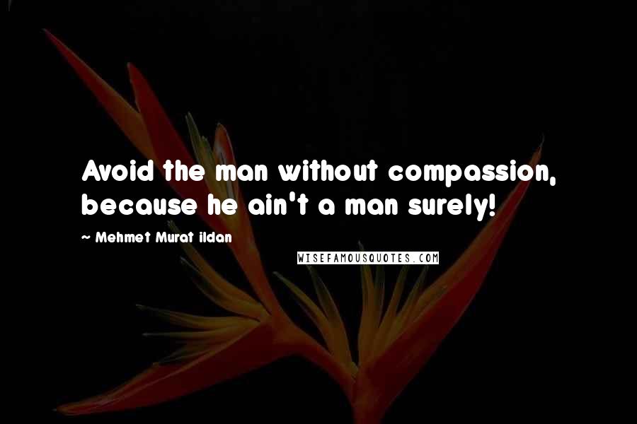 Mehmet Murat Ildan Quotes: Avoid the man without compassion, because he ain't a man surely!