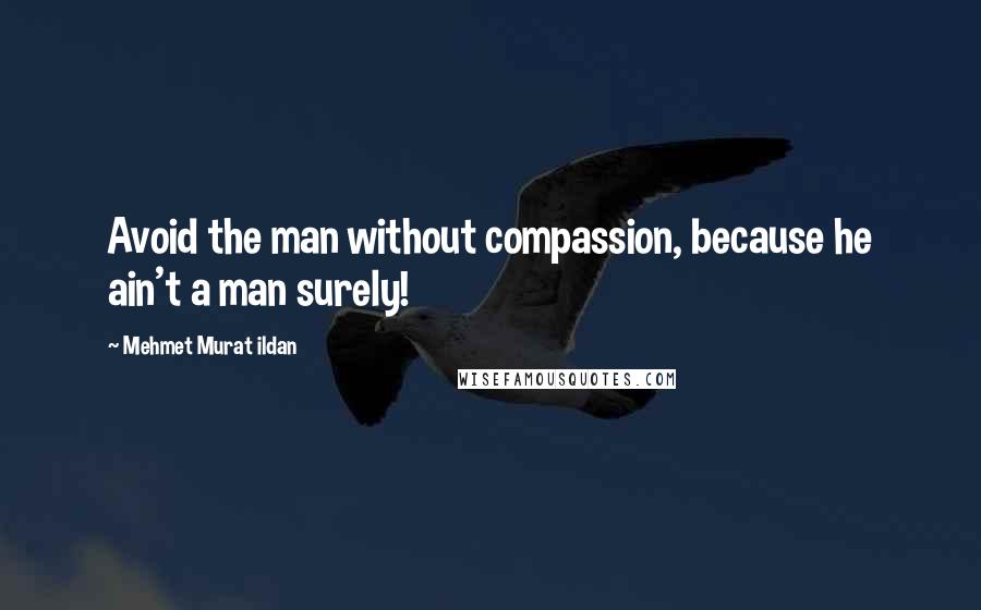 Mehmet Murat Ildan Quotes: Avoid the man without compassion, because he ain't a man surely!