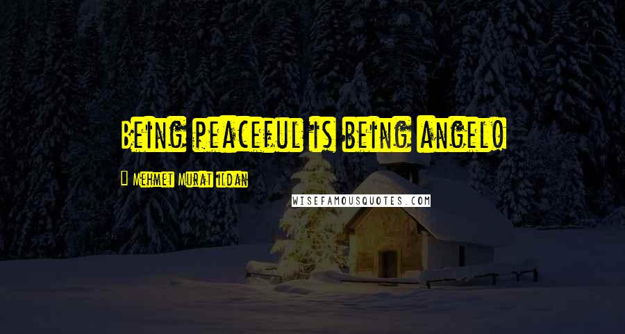 Mehmet Murat Ildan Quotes: Being peaceful is being angel!