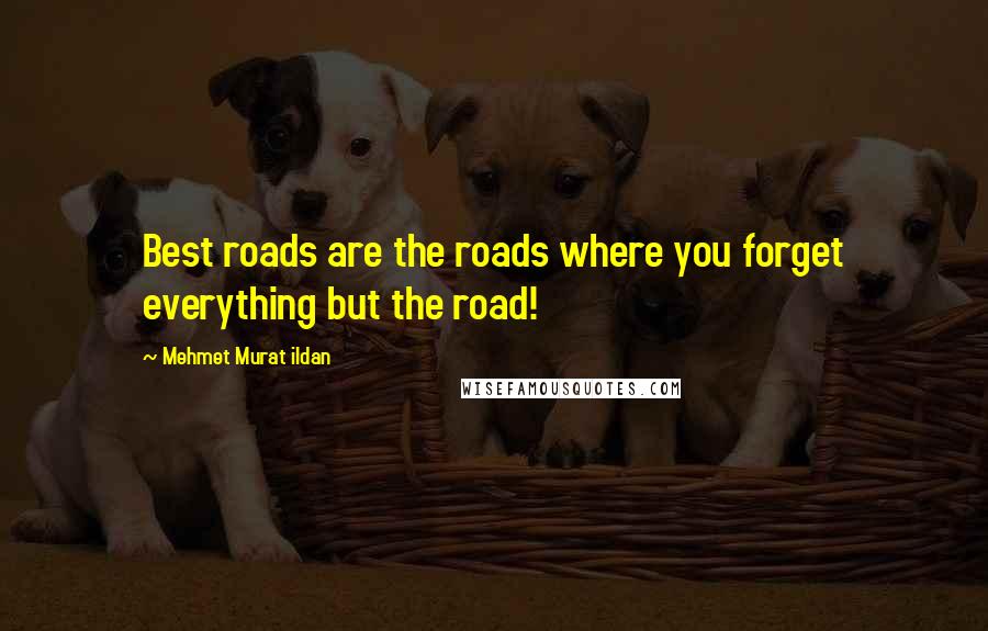 Mehmet Murat Ildan Quotes: Best roads are the roads where you forget everything but the road!