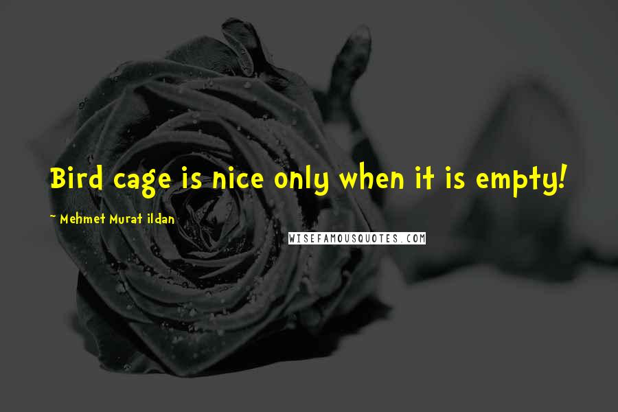 Mehmet Murat Ildan Quotes: Bird cage is nice only when it is empty!