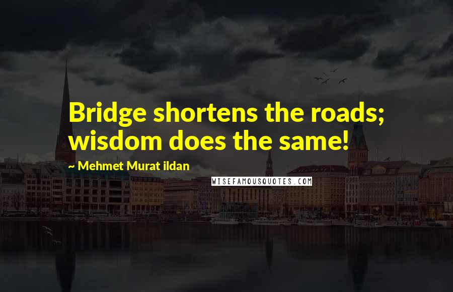 Mehmet Murat Ildan Quotes: Bridge shortens the roads; wisdom does the same!