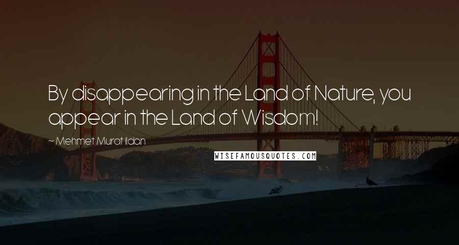 Mehmet Murat Ildan Quotes: By disappearing in the Land of Nature, you appear in the Land of Wisdom!