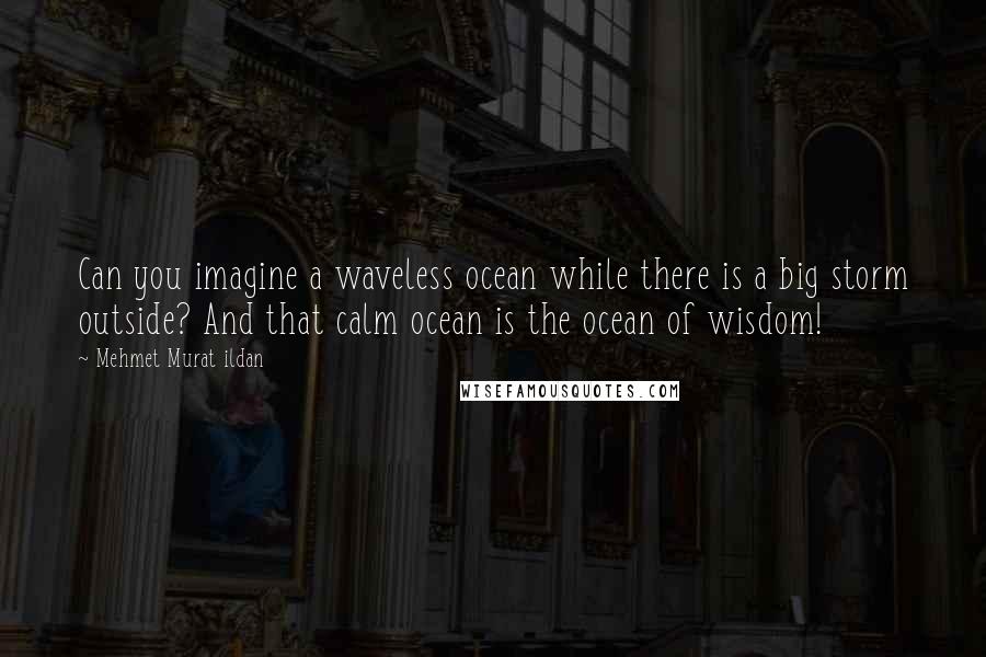 Mehmet Murat Ildan Quotes: Can you imagine a waveless ocean while there is a big storm outside? And that calm ocean is the ocean of wisdom!