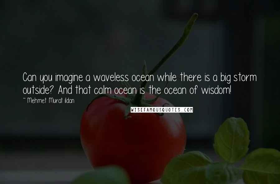 Mehmet Murat Ildan Quotes: Can you imagine a waveless ocean while there is a big storm outside? And that calm ocean is the ocean of wisdom!