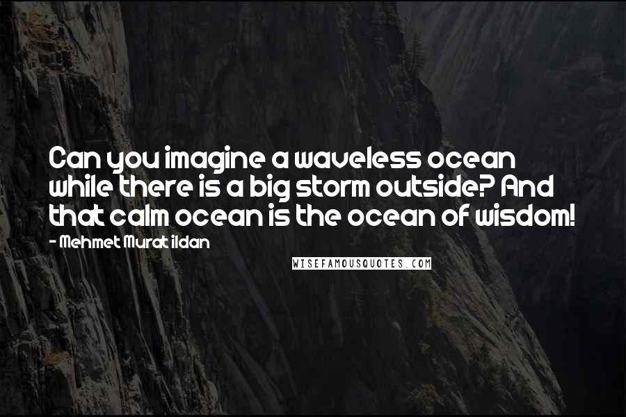 Mehmet Murat Ildan Quotes: Can you imagine a waveless ocean while there is a big storm outside? And that calm ocean is the ocean of wisdom!