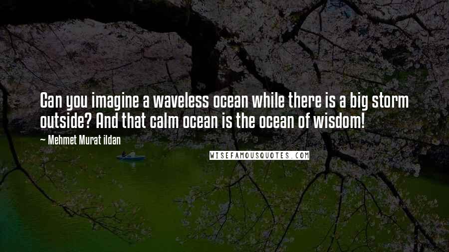 Mehmet Murat Ildan Quotes: Can you imagine a waveless ocean while there is a big storm outside? And that calm ocean is the ocean of wisdom!