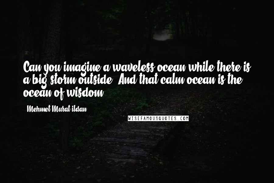 Mehmet Murat Ildan Quotes: Can you imagine a waveless ocean while there is a big storm outside? And that calm ocean is the ocean of wisdom!