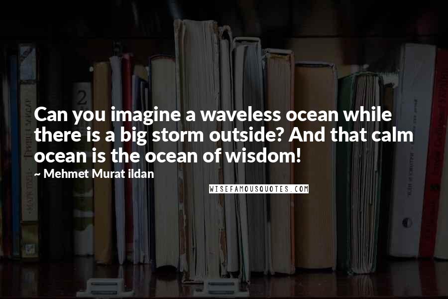 Mehmet Murat Ildan Quotes: Can you imagine a waveless ocean while there is a big storm outside? And that calm ocean is the ocean of wisdom!