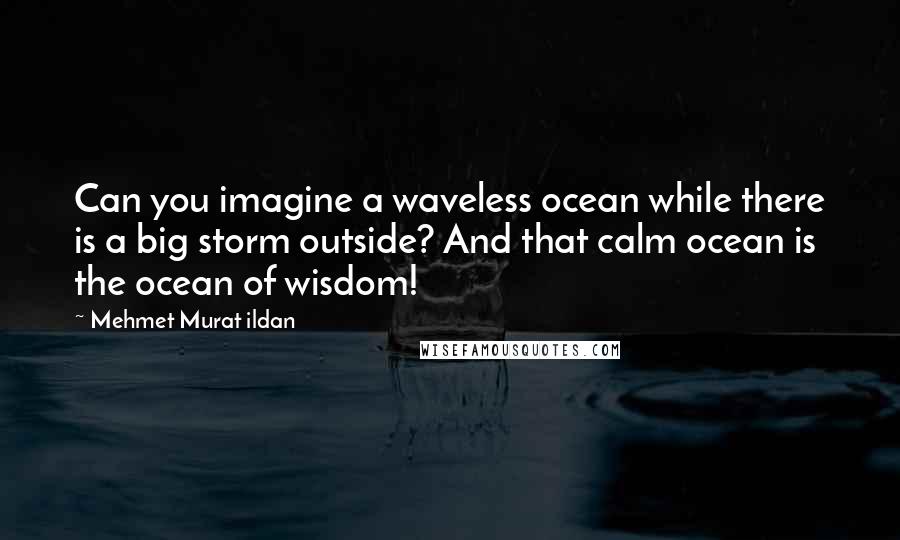 Mehmet Murat Ildan Quotes: Can you imagine a waveless ocean while there is a big storm outside? And that calm ocean is the ocean of wisdom!