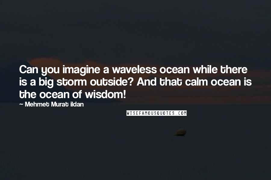 Mehmet Murat Ildan Quotes: Can you imagine a waveless ocean while there is a big storm outside? And that calm ocean is the ocean of wisdom!