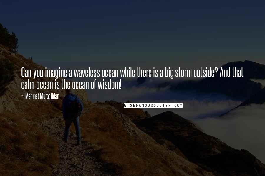 Mehmet Murat Ildan Quotes: Can you imagine a waveless ocean while there is a big storm outside? And that calm ocean is the ocean of wisdom!