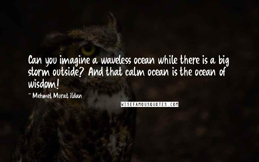 Mehmet Murat Ildan Quotes: Can you imagine a waveless ocean while there is a big storm outside? And that calm ocean is the ocean of wisdom!