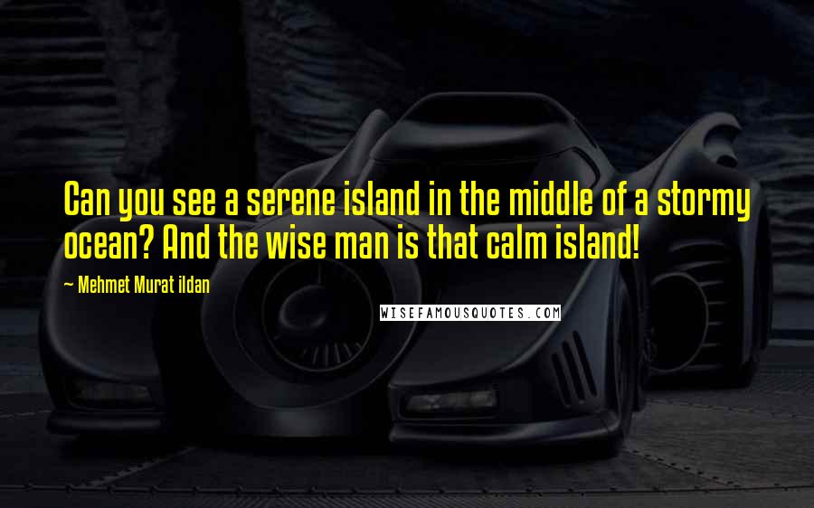 Mehmet Murat Ildan Quotes: Can you see a serene island in the middle of a stormy ocean? And the wise man is that calm island!