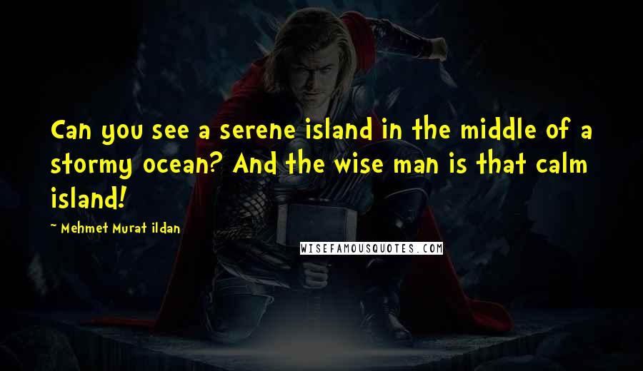 Mehmet Murat Ildan Quotes: Can you see a serene island in the middle of a stormy ocean? And the wise man is that calm island!