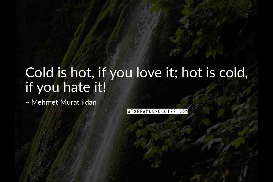 Mehmet Murat Ildan Quotes: Cold is hot, if you love it; hot is cold, if you hate it!