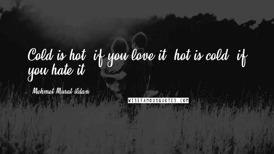 Mehmet Murat Ildan Quotes: Cold is hot, if you love it; hot is cold, if you hate it!