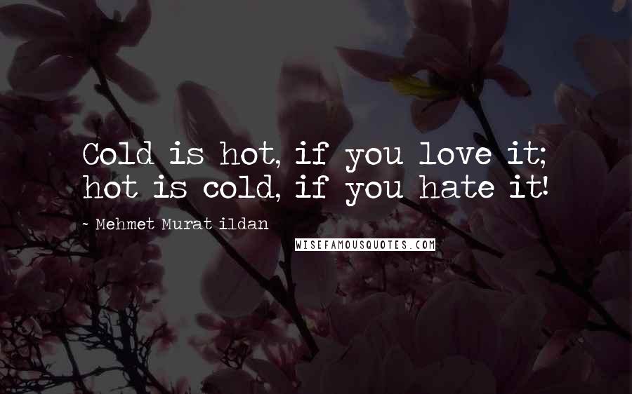 Mehmet Murat Ildan Quotes: Cold is hot, if you love it; hot is cold, if you hate it!