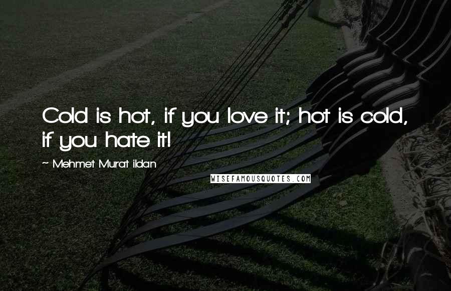 Mehmet Murat Ildan Quotes: Cold is hot, if you love it; hot is cold, if you hate it!