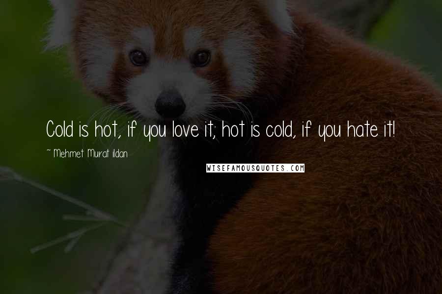 Mehmet Murat Ildan Quotes: Cold is hot, if you love it; hot is cold, if you hate it!