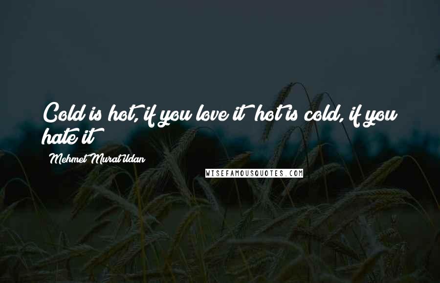 Mehmet Murat Ildan Quotes: Cold is hot, if you love it; hot is cold, if you hate it!