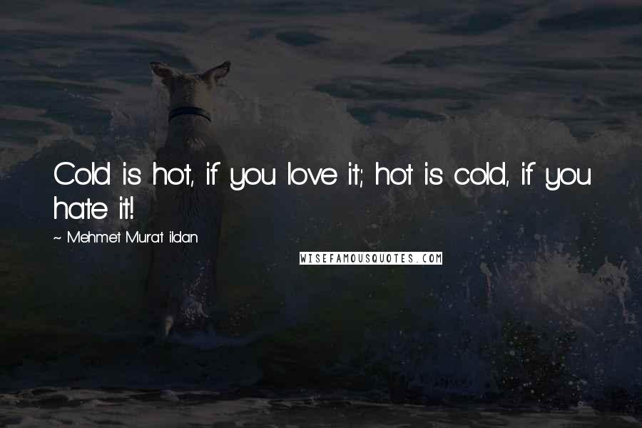 Mehmet Murat Ildan Quotes: Cold is hot, if you love it; hot is cold, if you hate it!