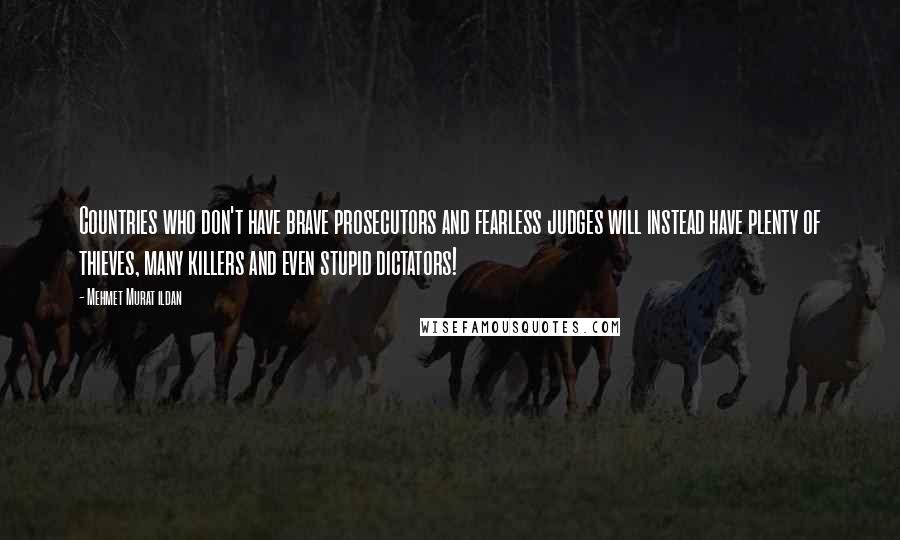 Mehmet Murat Ildan Quotes: Countries who don't have brave prosecutors and fearless judges will instead have plenty of thieves, many killers and even stupid dictators!