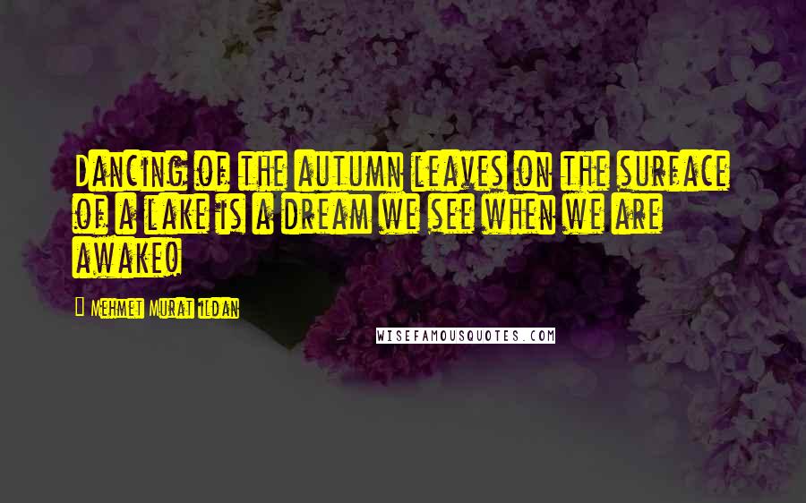 Mehmet Murat Ildan Quotes: Dancing of the autumn leaves on the surface of a lake is a dream we see when we are awake!