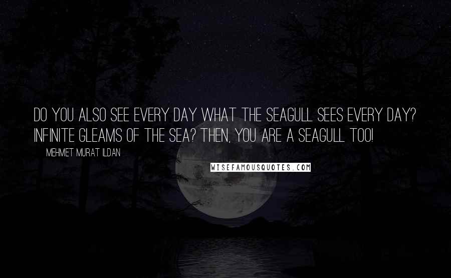 Mehmet Murat Ildan Quotes: Do you also see every day what the seagull sees every day? Infinite gleams of the sea? Then, you are a seagull too!