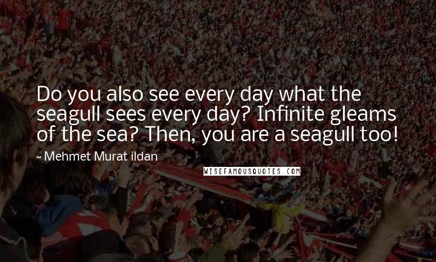 Mehmet Murat Ildan Quotes: Do you also see every day what the seagull sees every day? Infinite gleams of the sea? Then, you are a seagull too!