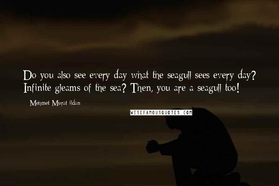 Mehmet Murat Ildan Quotes: Do you also see every day what the seagull sees every day? Infinite gleams of the sea? Then, you are a seagull too!