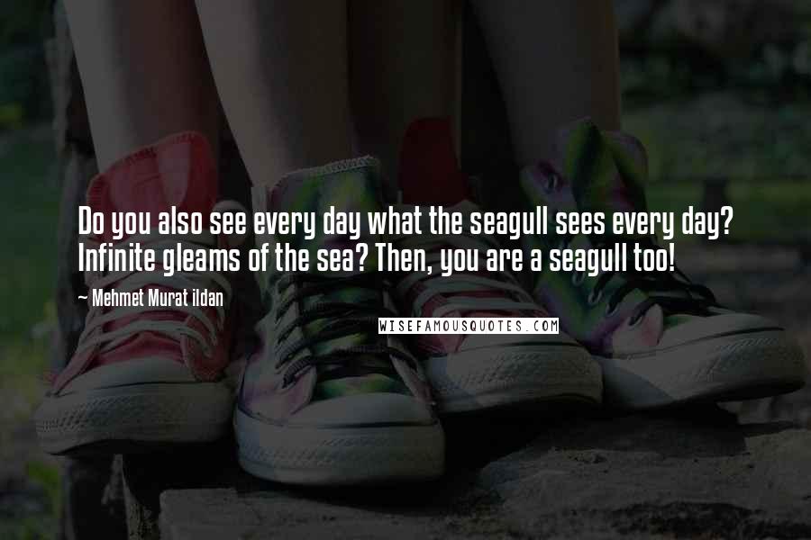 Mehmet Murat Ildan Quotes: Do you also see every day what the seagull sees every day? Infinite gleams of the sea? Then, you are a seagull too!