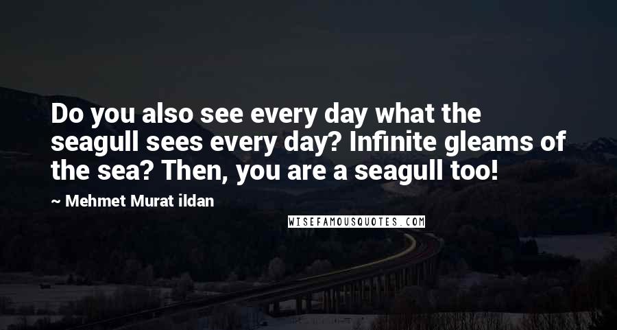 Mehmet Murat Ildan Quotes: Do you also see every day what the seagull sees every day? Infinite gleams of the sea? Then, you are a seagull too!