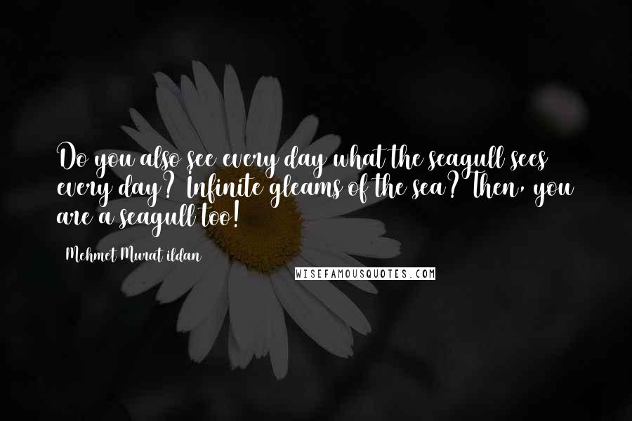 Mehmet Murat Ildan Quotes: Do you also see every day what the seagull sees every day? Infinite gleams of the sea? Then, you are a seagull too!