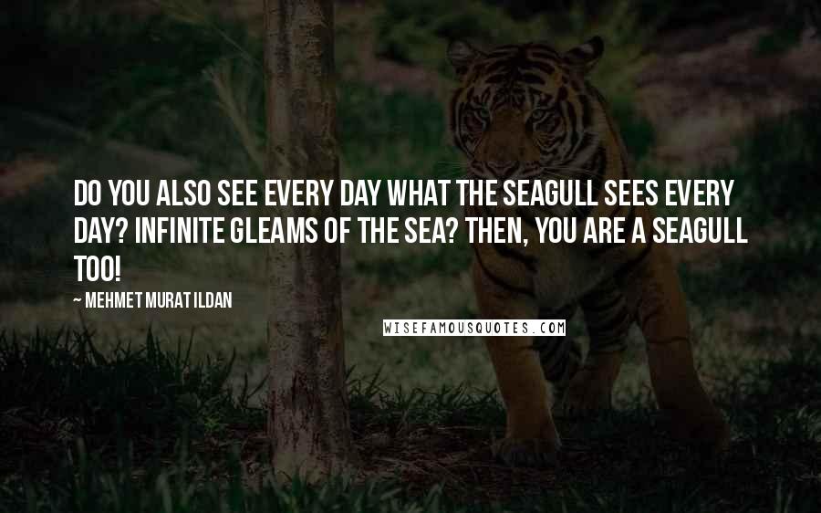 Mehmet Murat Ildan Quotes: Do you also see every day what the seagull sees every day? Infinite gleams of the sea? Then, you are a seagull too!