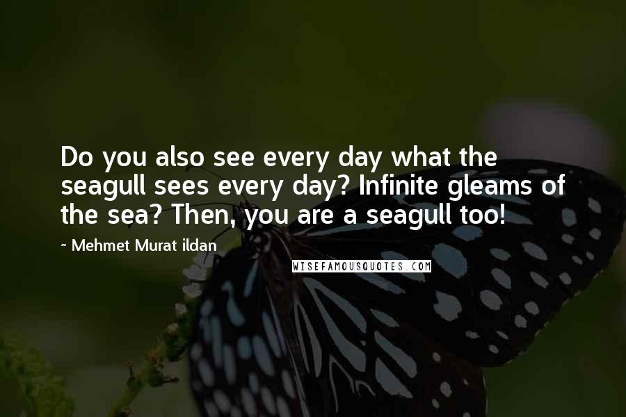 Mehmet Murat Ildan Quotes: Do you also see every day what the seagull sees every day? Infinite gleams of the sea? Then, you are a seagull too!