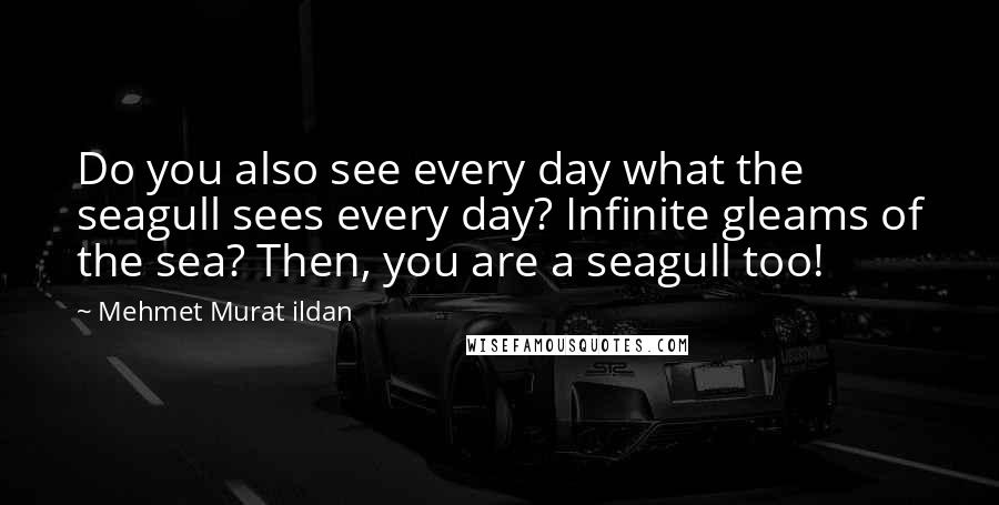 Mehmet Murat Ildan Quotes: Do you also see every day what the seagull sees every day? Infinite gleams of the sea? Then, you are a seagull too!