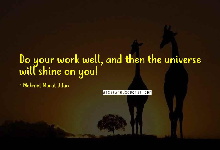 Mehmet Murat Ildan Quotes: Do your work well, and then the universe will shine on you!