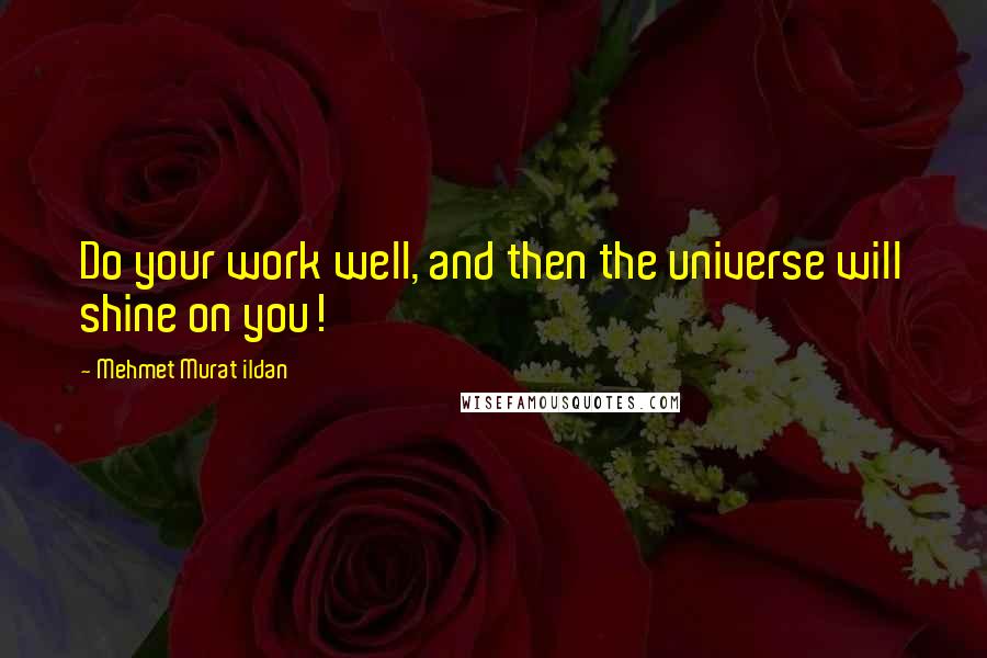 Mehmet Murat Ildan Quotes: Do your work well, and then the universe will shine on you!
