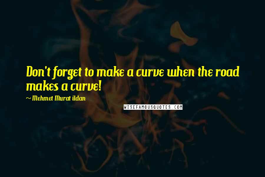 Mehmet Murat Ildan Quotes: Don't forget to make a curve when the road makes a curve!