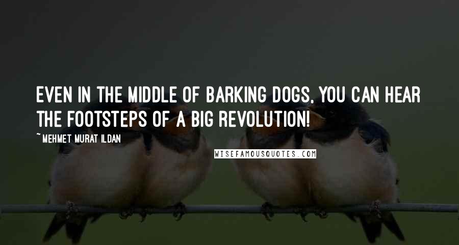 Mehmet Murat Ildan Quotes: Even in the middle of barking dogs, you can hear the footsteps of a big revolution!