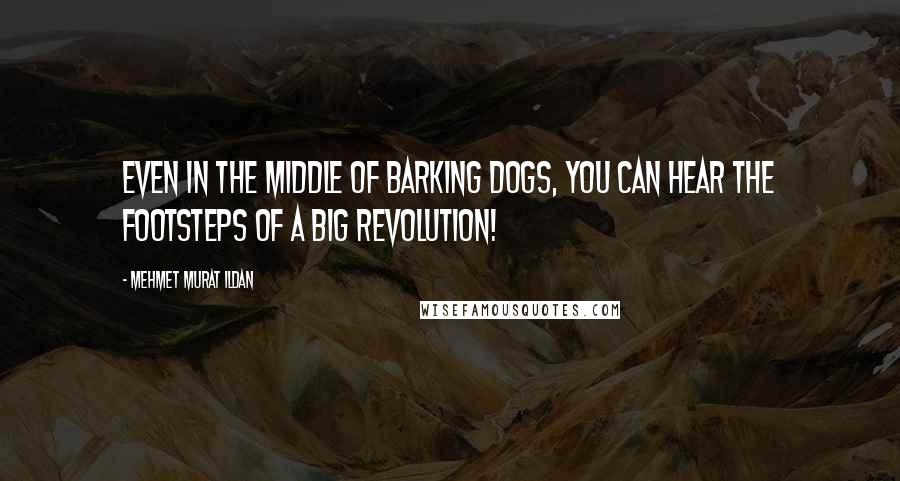 Mehmet Murat Ildan Quotes: Even in the middle of barking dogs, you can hear the footsteps of a big revolution!