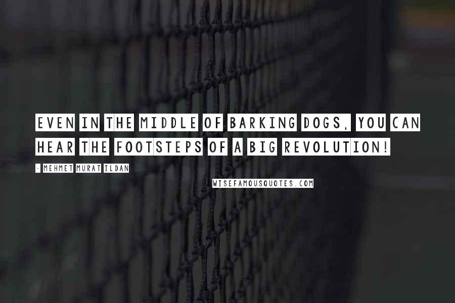 Mehmet Murat Ildan Quotes: Even in the middle of barking dogs, you can hear the footsteps of a big revolution!