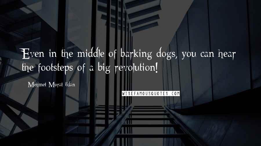 Mehmet Murat Ildan Quotes: Even in the middle of barking dogs, you can hear the footsteps of a big revolution!