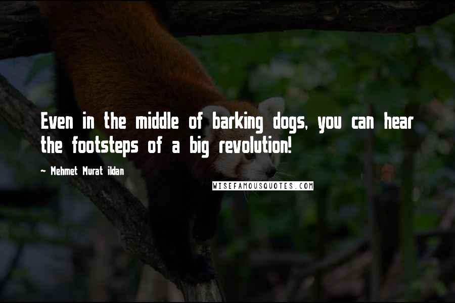 Mehmet Murat Ildan Quotes: Even in the middle of barking dogs, you can hear the footsteps of a big revolution!
