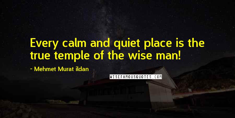 Mehmet Murat Ildan Quotes: Every calm and quiet place is the true temple of the wise man!