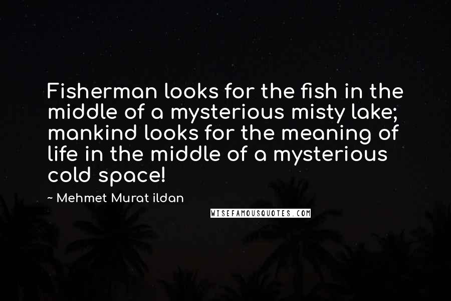 Mehmet Murat Ildan Quotes: Fisherman looks for the fish in the middle of a mysterious misty lake; mankind looks for the meaning of life in the middle of a mysterious cold space!
