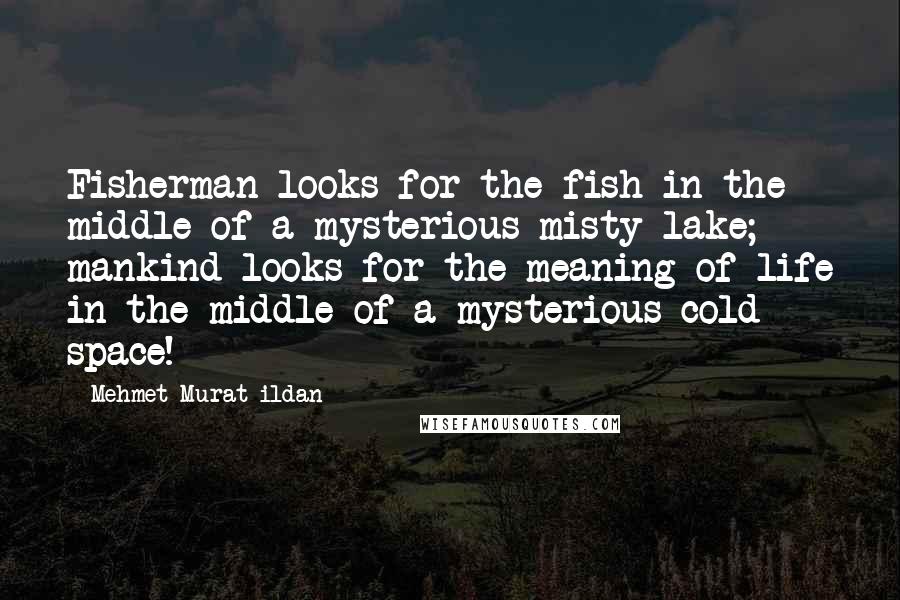 Mehmet Murat Ildan Quotes: Fisherman looks for the fish in the middle of a mysterious misty lake; mankind looks for the meaning of life in the middle of a mysterious cold space!